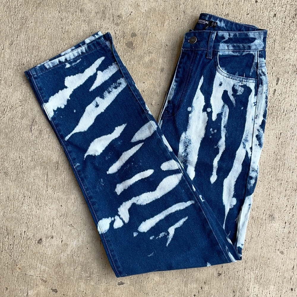 Bleached High-Rise Straight Leg Jeans